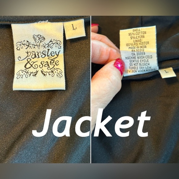 Parsley & Sage Art to Wear Hooded Jacket Full Zip Pockets & Matching Shirt Large - Picture 14 of 14